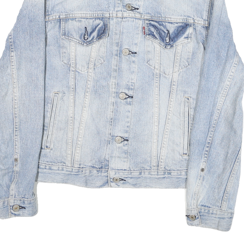 LEVI'S Womens Blue Denim Jacket M Cotton Blend Button Closure Classic Fit