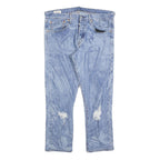 LEVI'S 501 ST BIG E Mens Jeans Blue Regular Straight Denim Light W32 L26 Button