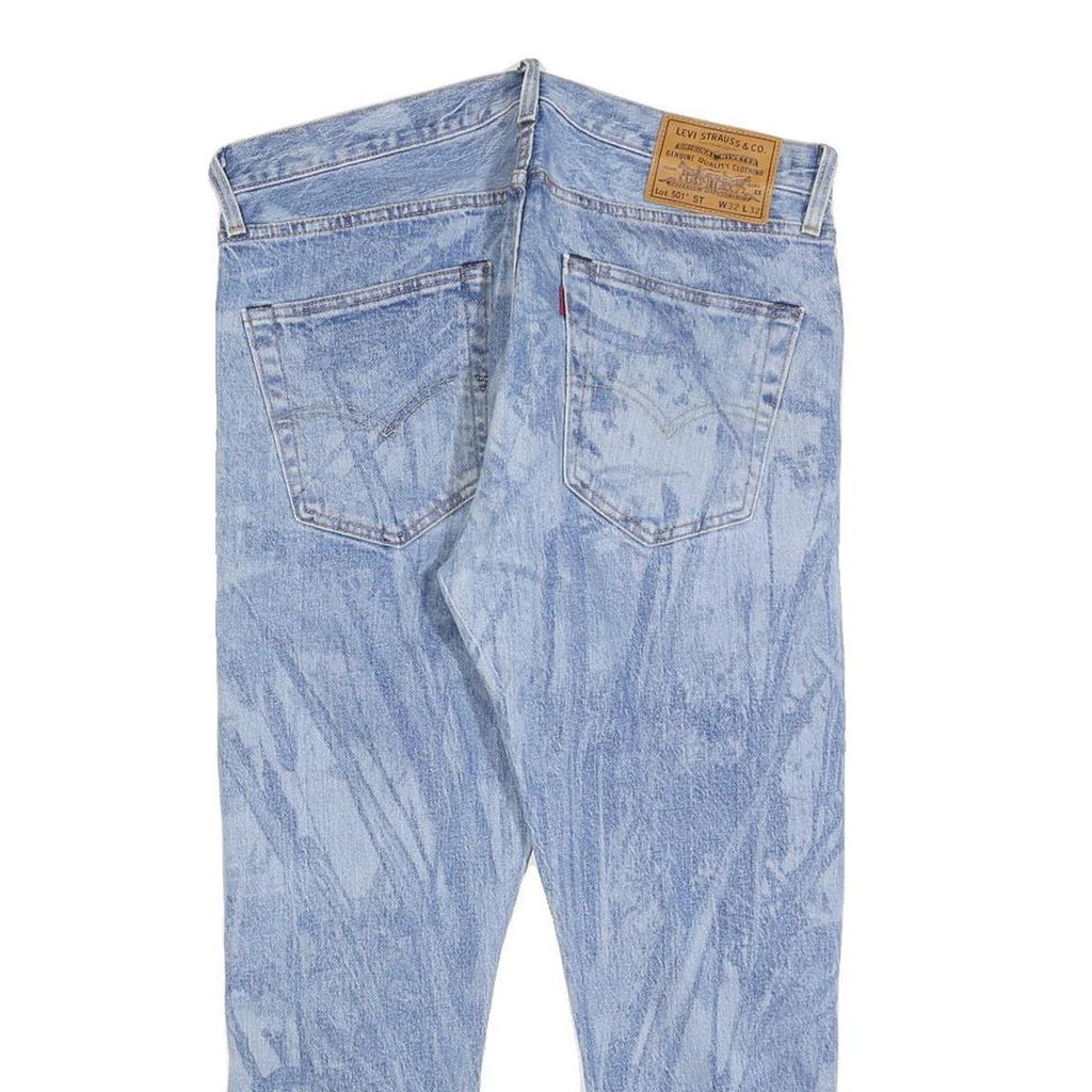 LEVI'S 501 ST BIG E Mens Jeans Blue Regular Straight Denim Light W32 L26 Button