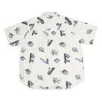 COLEMAN Mens White Cotton Casual Shirt L Printed Camping Outdoors