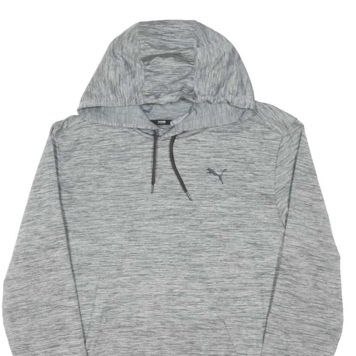 PUMA Mens Grey Hoodie M Lightweight Pullover Drawstring Hood Sweatshirt
