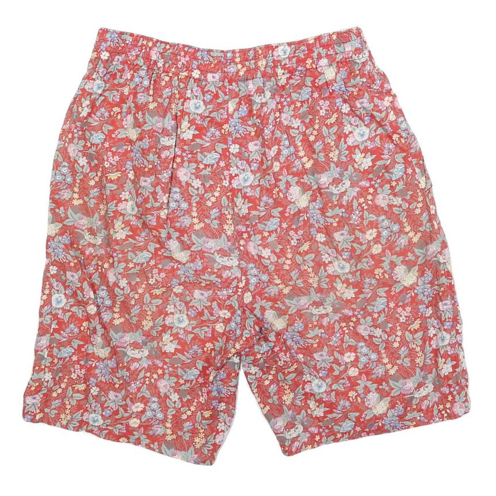 PATRICE BREAL Womens Shorts Red Floral Casual M W28 Comfortable Cotton Blend