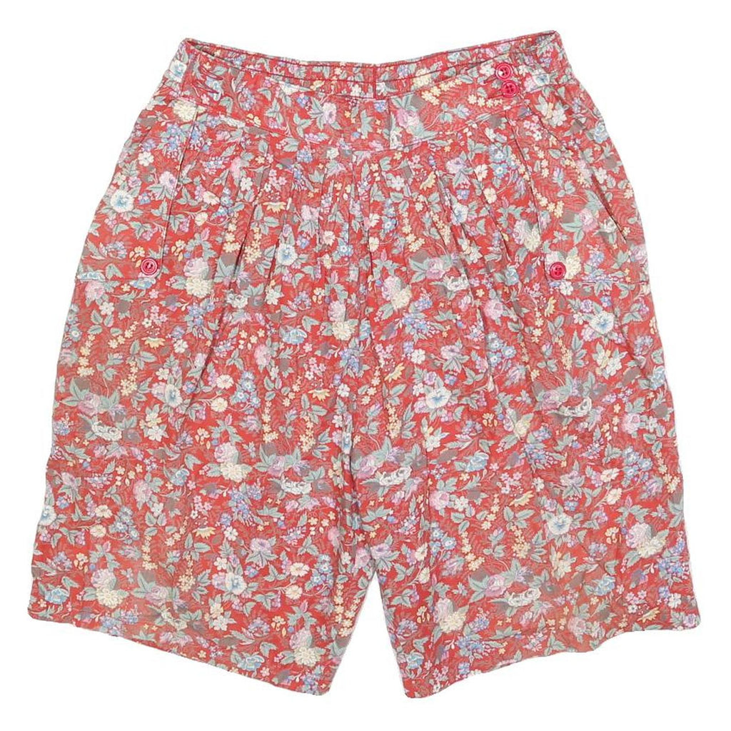 PATRICE BREAL Womens Shorts Red Floral Casual M W28 Comfortable Cotton Blend
