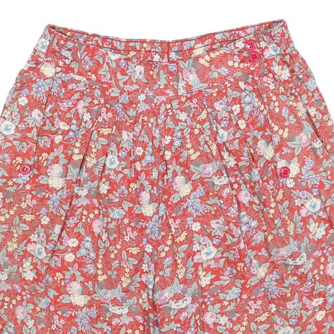 PATRICE BREAL Womens Shorts Red Floral Casual M W28 Comfortable Cotton Blend