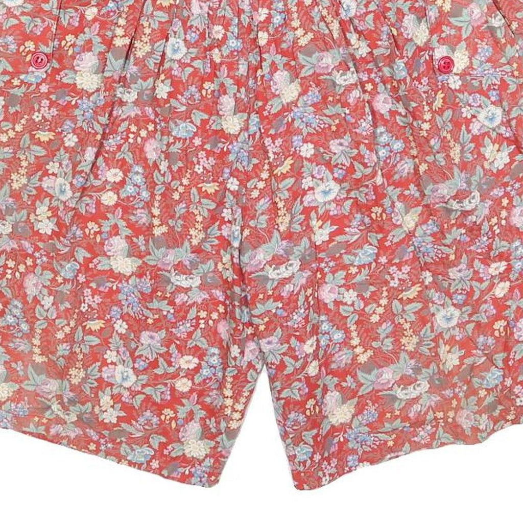 PATRICE BREAL Womens Shorts Red Floral Casual M W28 Comfortable Cotton Blend