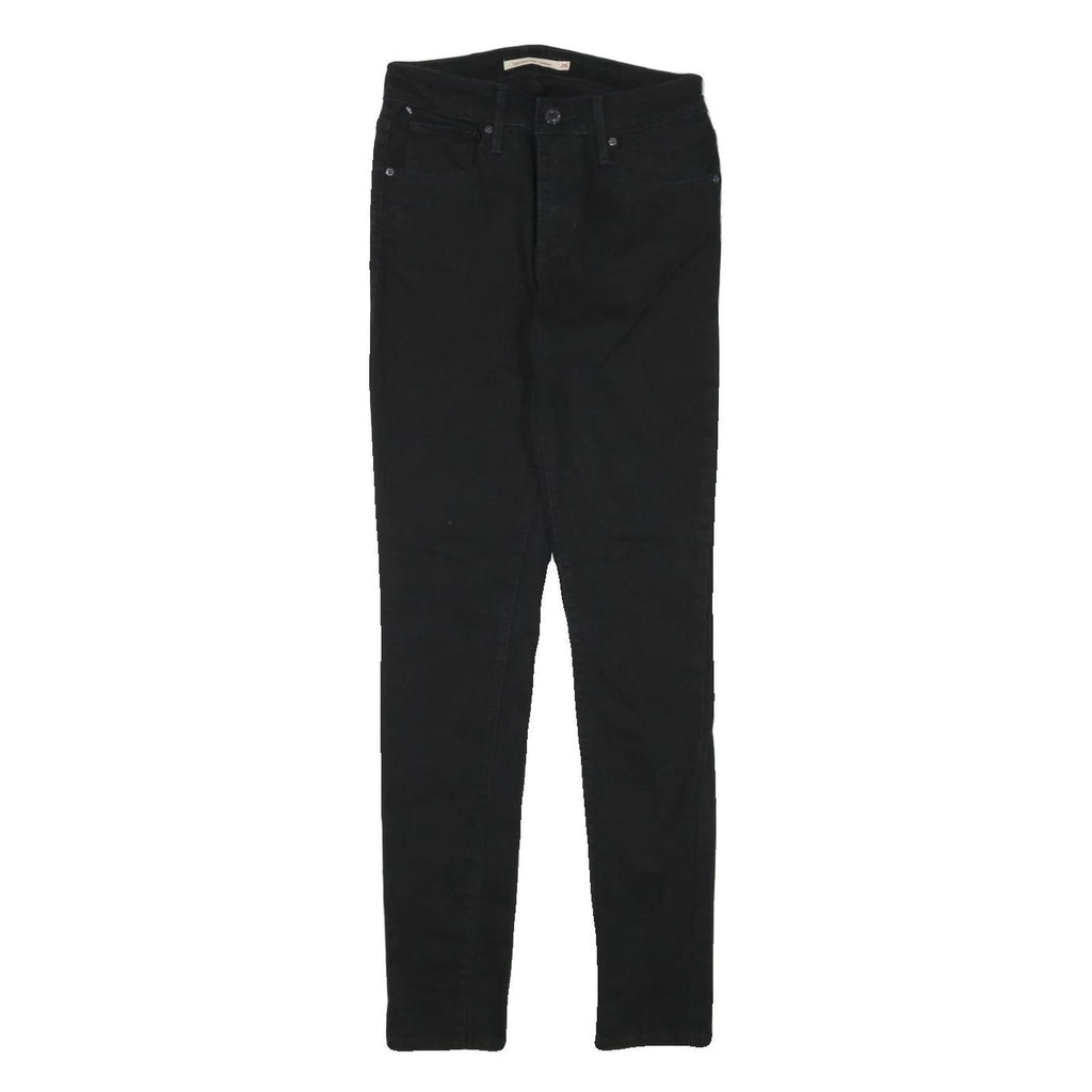 LEVI'S 721 Womens Jeans Black Slim Skinny Denim W24 L28 Zip Cotton Blend