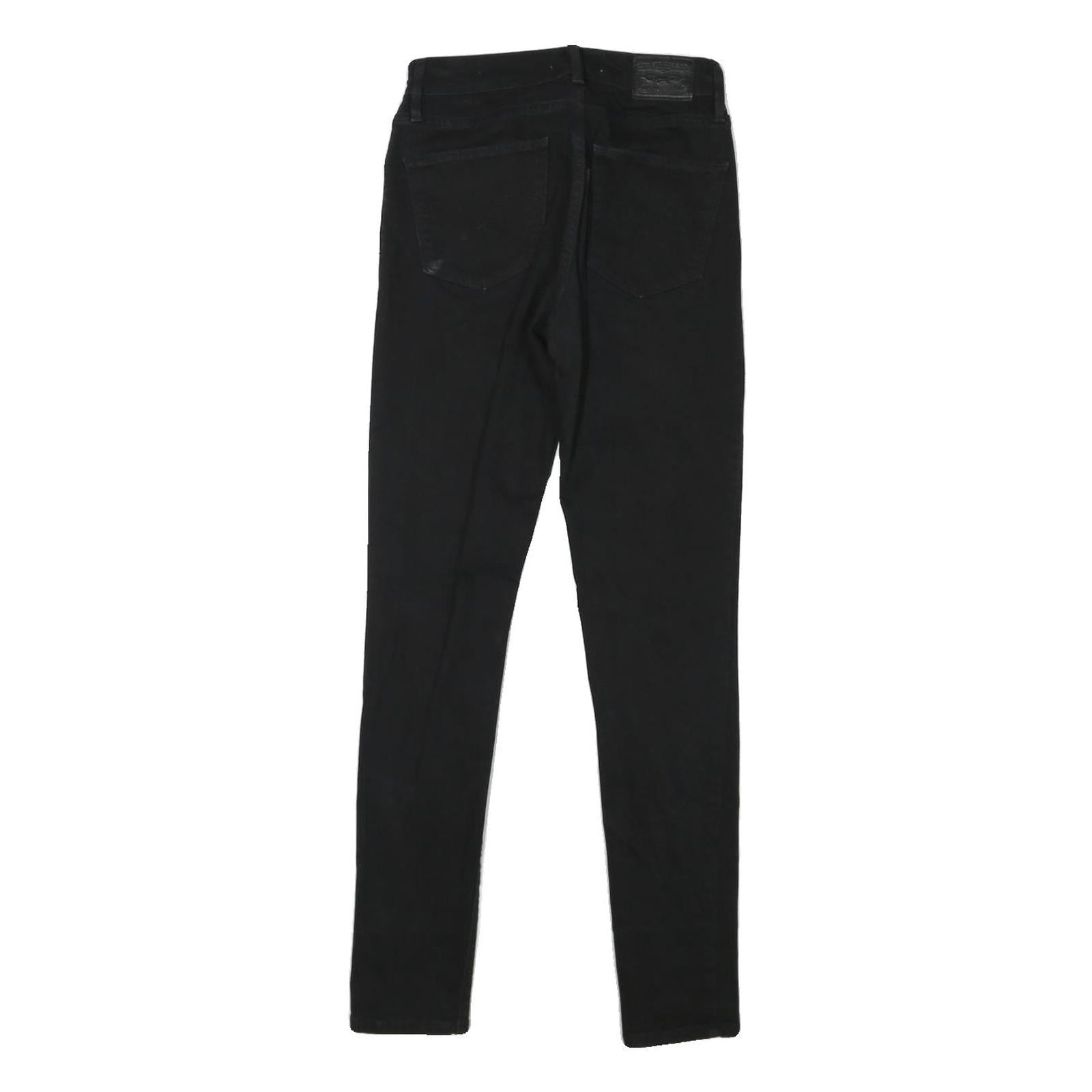 LEVI'S 721 Womens Jeans Black Slim Skinny Denim W24 L28 Zip Cotton Blend