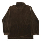 Womens Brown Plain Zip-Up Polyester Blend Jacket M Casual Comfortable Winter