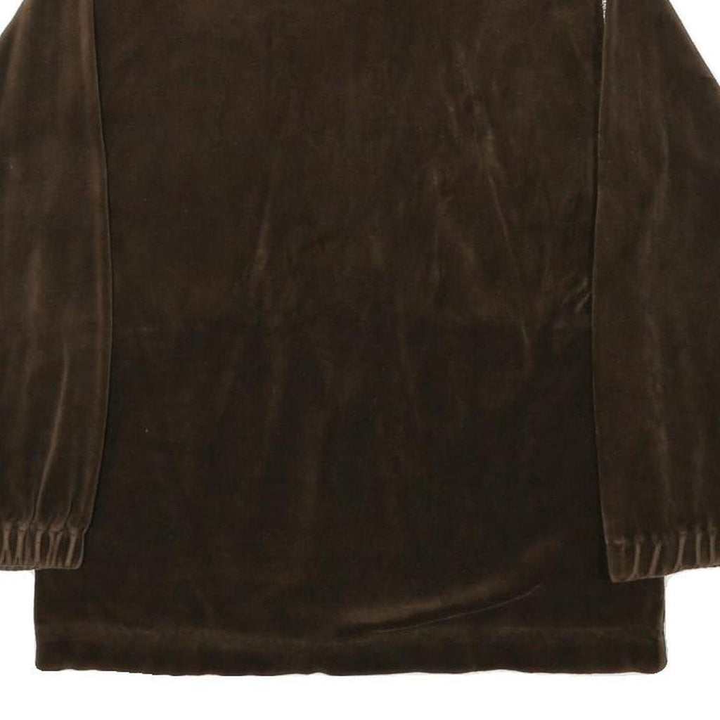 Womens Brown Plain Zip-Up Polyester Blend Jacket M Casual Comfortable Winter