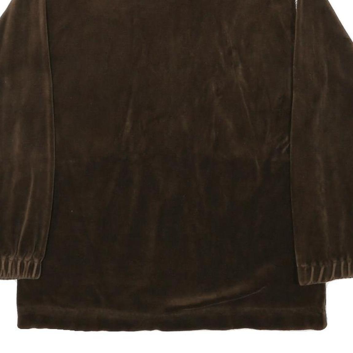 Womens Brown Plain Zip-Up Polyester Blend Jacket M Casual Comfortable Winter