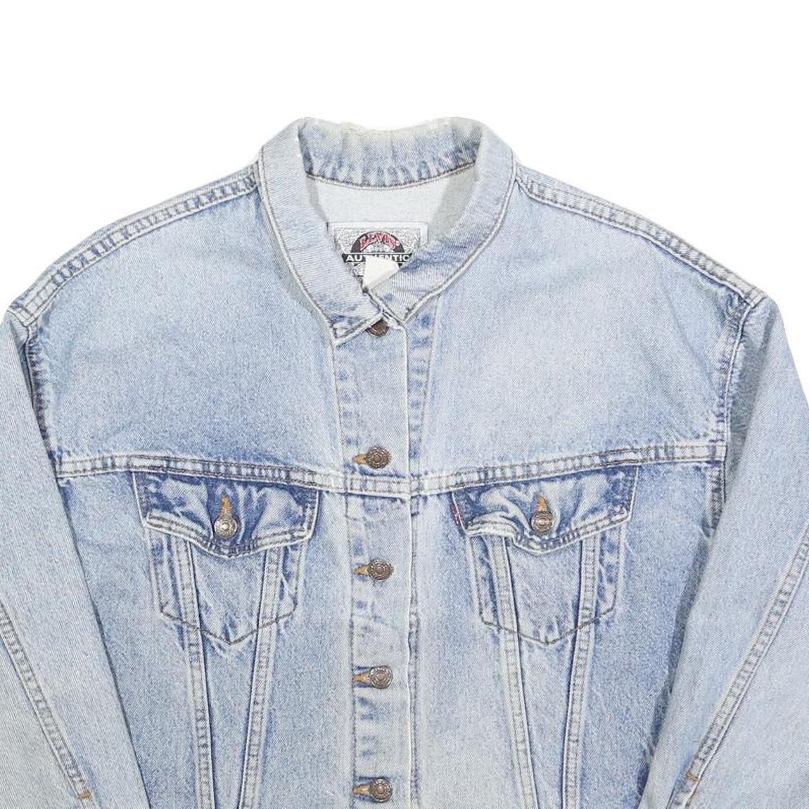 LEVI'S Womens Blue Denim Button Jacket M Cotton Classic Casual Light Wash