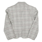 Womens Grey & White Check Button Jacket UK 8 Cotton Blend Classic Tailored