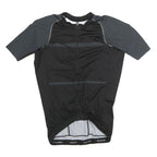 OAKLEY Mens Black Grey Athletic T-Shirt M Short Sleeve Zip Cycle Jersey