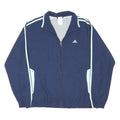 ADIDAS Womens Navy Blue Track Jacket UK 22 Polyester Blend Zip Athletic