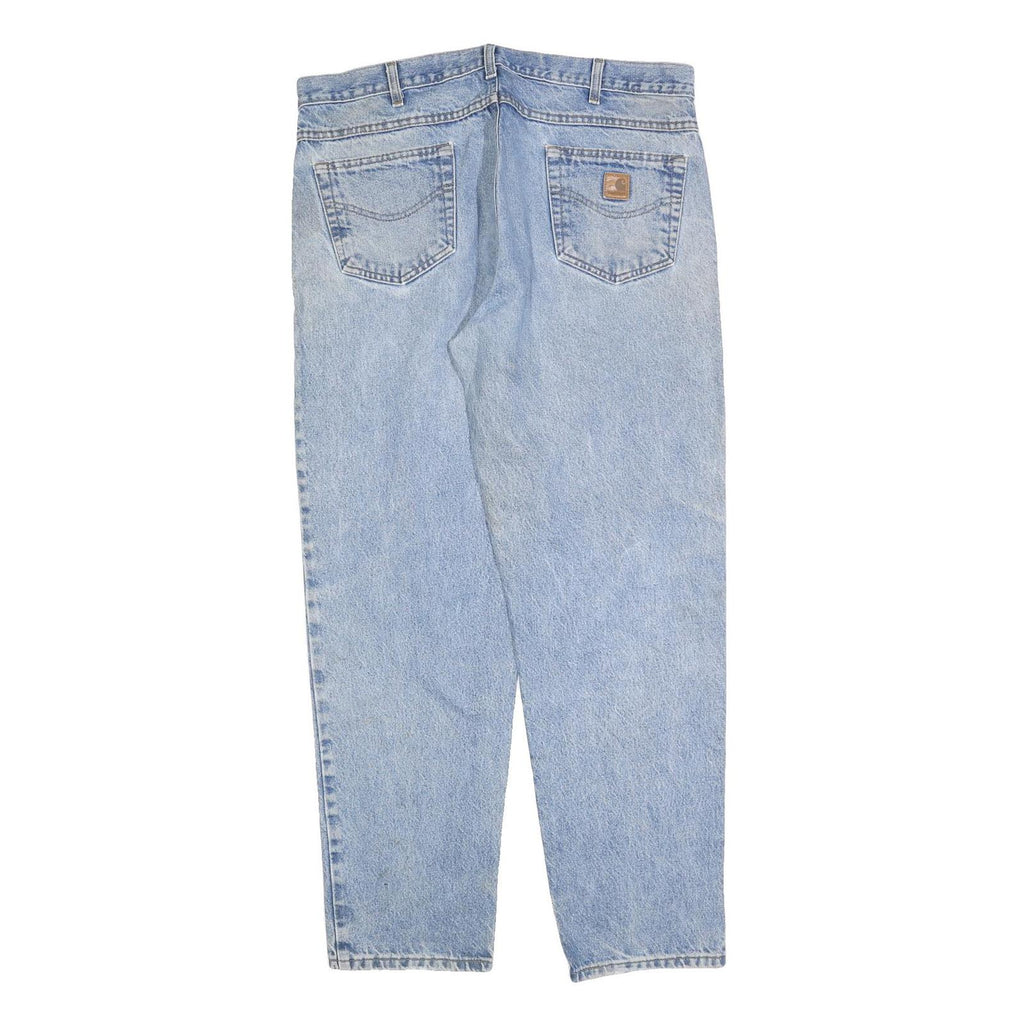 CARHARTT Mens Regular Fit Blue Denim Jeans W38 L32 Zip Closure Classic Style