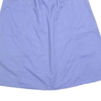 LL BEAN Womens Blue Casual Mini Cotton Blend Plain Skirt S Button Pocket Style