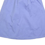 LL BEAN Womens Blue Casual Mini Cotton Blend Plain Skirt S Button Pocket Style