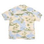BAHAMA CRUISES Mens Hawaiian Shirt Beige Viscose Floral XL