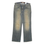 PARALLEL LEG Mens Jeans Blue Relaxed Straight Denim Medium W34 L33 Casual Zip