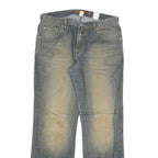 PARALLEL LEG Mens Jeans Blue Relaxed Straight Denim Medium W34 L33 Casual Zip