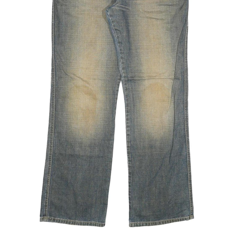 PARALLEL LEG Mens Jeans Blue Relaxed Straight Denim Medium W34 L33 Casual Zip