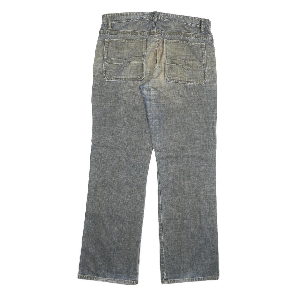 PARALLEL LEG Mens Jeans Blue Relaxed Straight Denim Medium W34 L33 Casual Zip