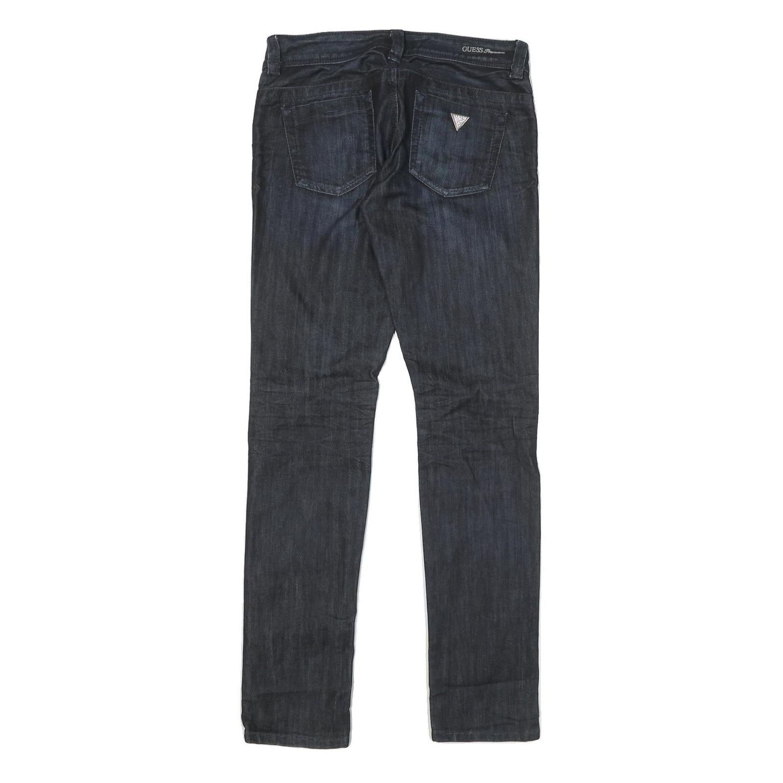 GUESS Womens Blue Slim Skinny Denim Light W28 L32 Fashion Zip Cotton Blend