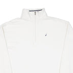NAUTICA Womens Sweatshirt White 1/4 Zip S