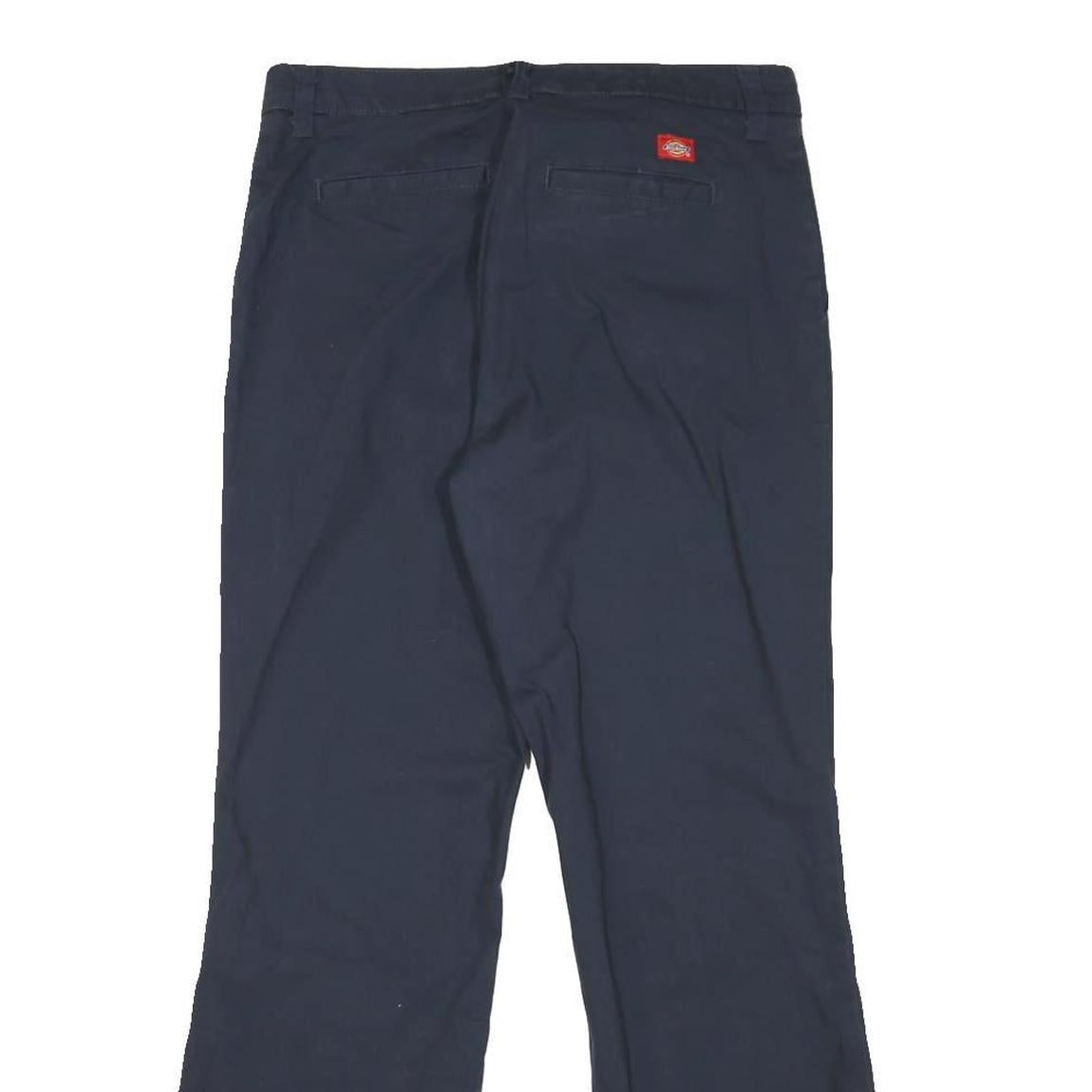 DICKIES Womens Cotton Blend Navy Regular Fit Bootcut Trousers W32 L29 Workwear