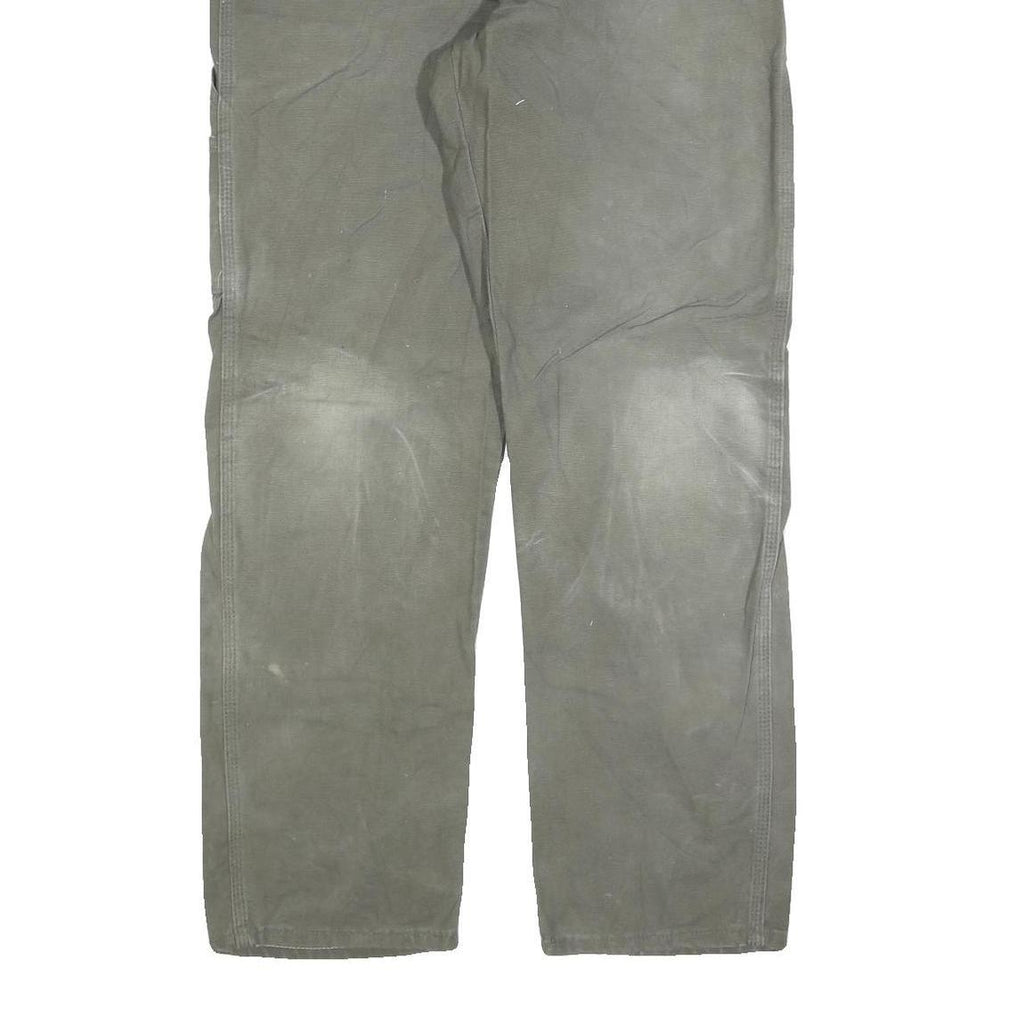 DICKIES Mens Cotton Blend Grey Relaxed Straight Trousers W33 L32 Workwear Pants