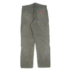 DICKIES Mens Cotton Blend Grey Relaxed Straight Trousers W33 L32 Workwear Pants