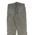 DICKIES Mens Cotton Blend Grey Relaxed Straight Trousers W33 L32 Workwear Pants