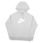 NIKE Womens Grey Hoodie M Cotton Blend Pullover Casual Sports Sweatshirt