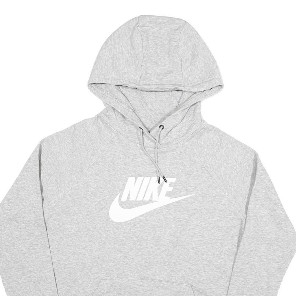 NIKE Womens Grey Hoodie M Cotton Blend Pullover Casual Sports Sweatshirt