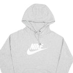 NIKE Womens Grey Hoodie M Cotton Blend Pullover Casual Sports Sweatshirt
