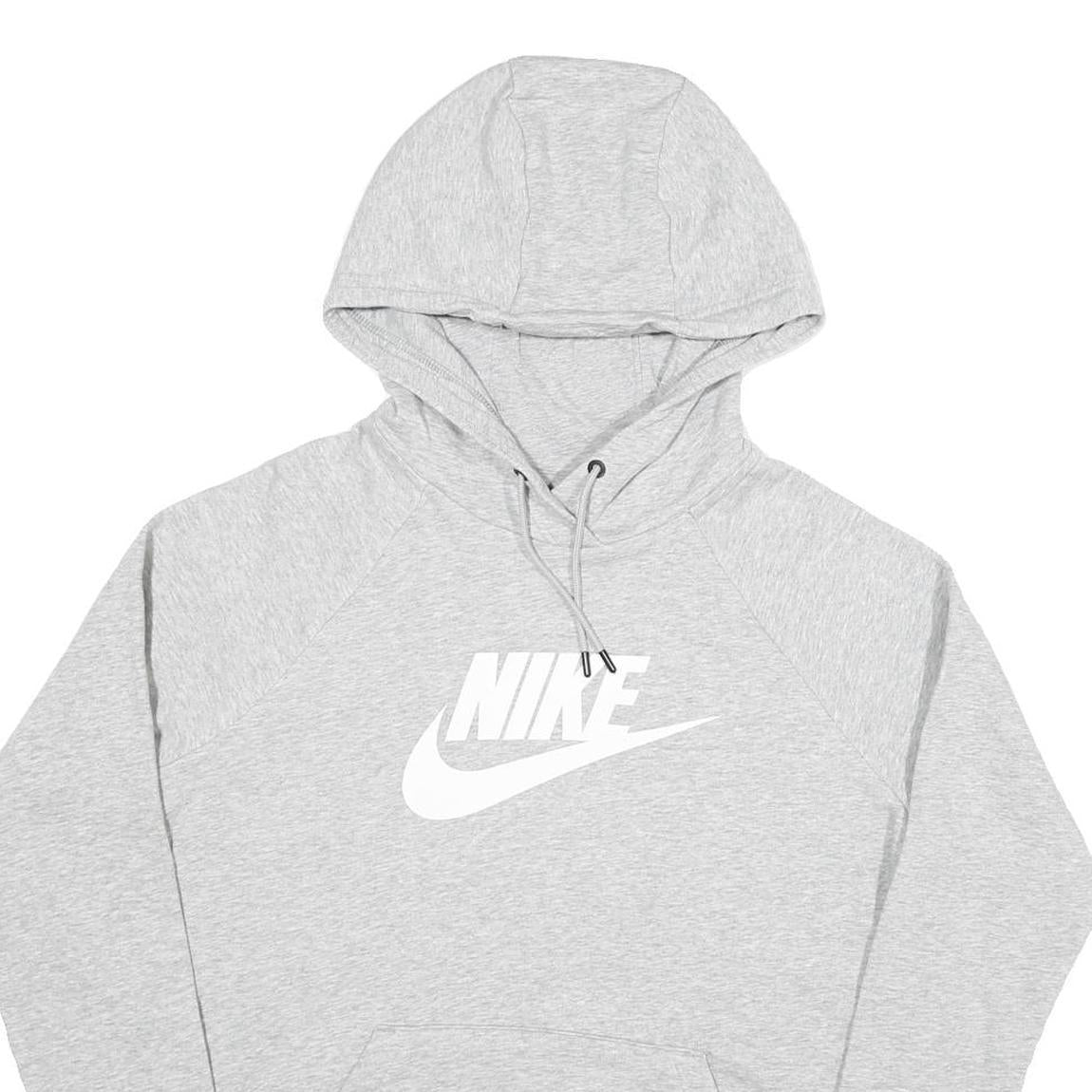 NIKE Womens Grey Hoodie M Cotton Blend Pullover Casual Sports Sweatshirt