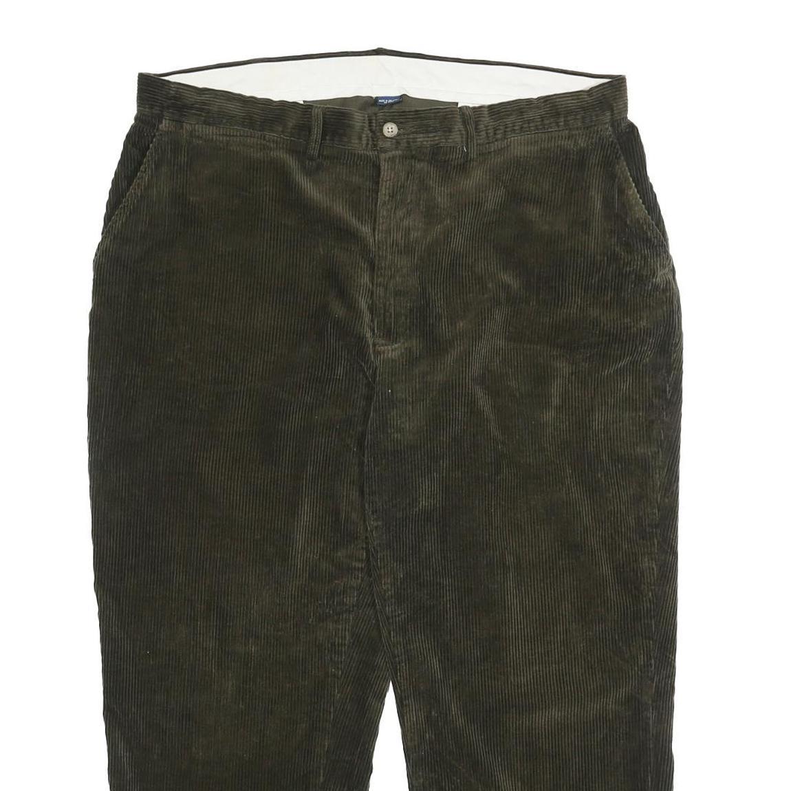 POLO RALPH LAUREN Mens Cotton Olive Relaxed Straight Trousers W38 L26 Corduroy