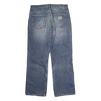 CARHARTT Mens Jeans Blue Regular Straight Denim Medium W34 L30 Classic Zip