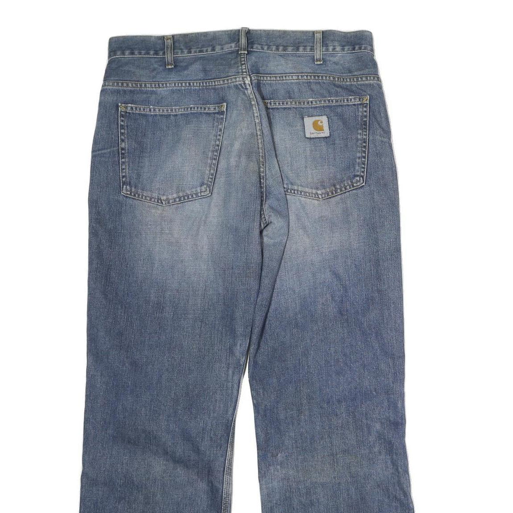 CARHARTT Mens Jeans Blue Regular Straight Denim Medium W34 L30 Classic Zip