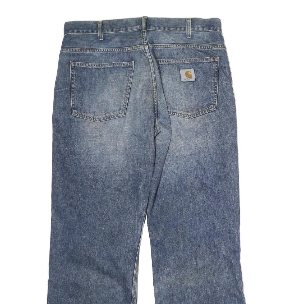 CARHARTT Mens Jeans Blue Regular Straight Denim Medium W34 L30 Classic Zip