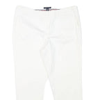 TOMMY HILFIGER Womens Cotton Blend White Slim Trousers Zip Closure W32 L26