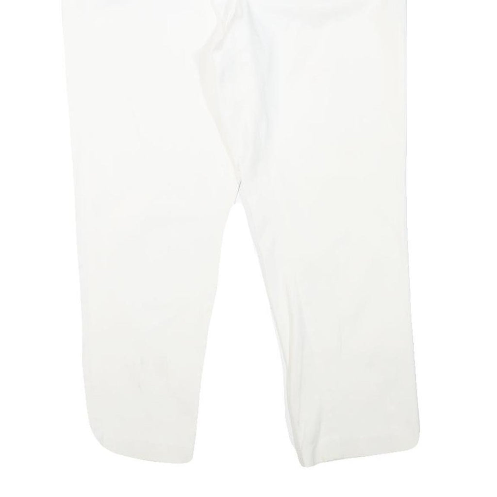 TOMMY HILFIGER Womens Cotton Blend White Slim Trousers Zip Closure W32 L26