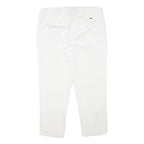 TOMMY HILFIGER Womens Cotton Blend White Slim Trousers Zip Closure W32 L26