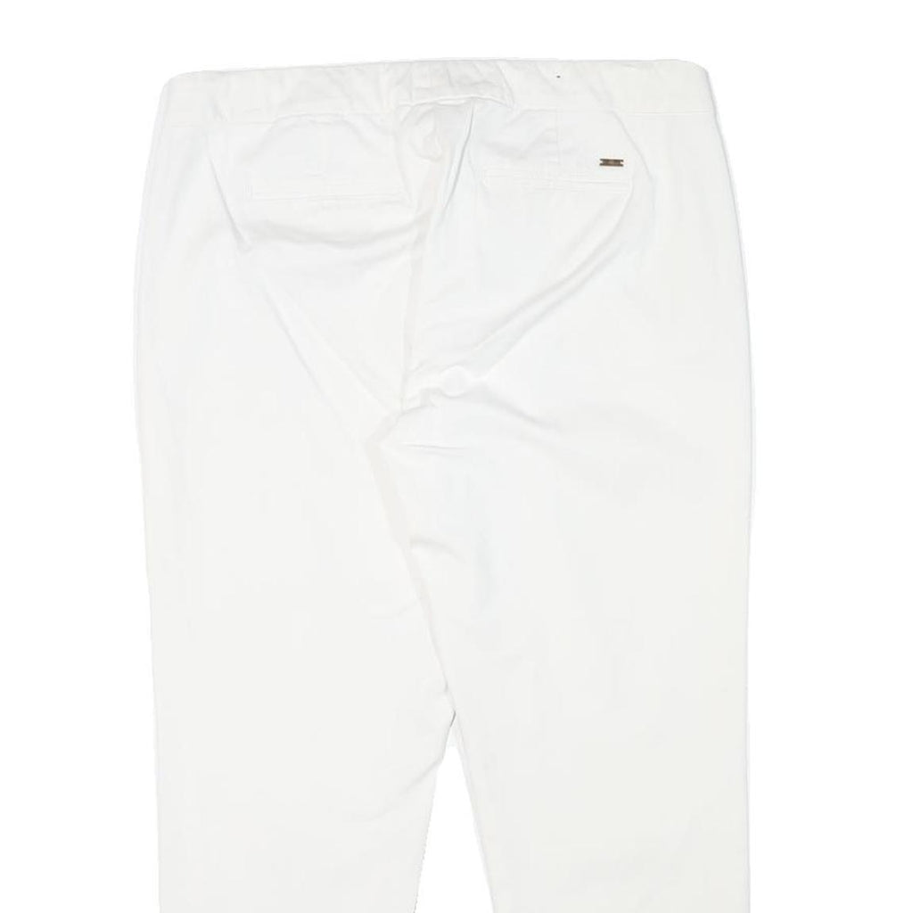 TOMMY HILFIGER Womens Cotton Blend White Slim Trousers Zip Closure W32 L26