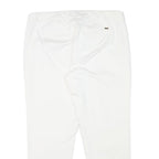 TOMMY HILFIGER Womens Cotton Blend White Slim Trousers Zip Closure W32 L26