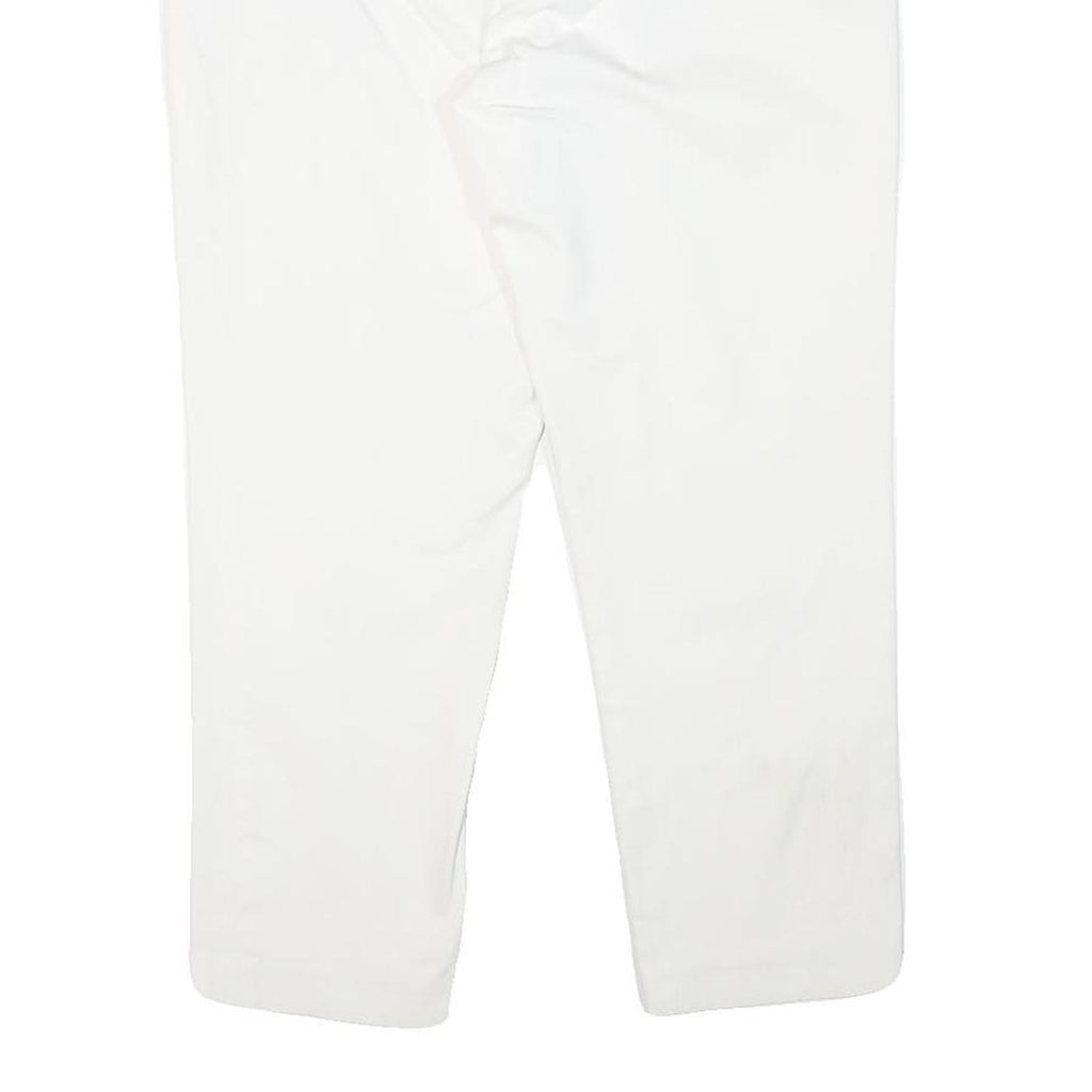 TOMMY HILFIGER Womens Cotton Blend White Slim Trousers Zip Closure W32 L26