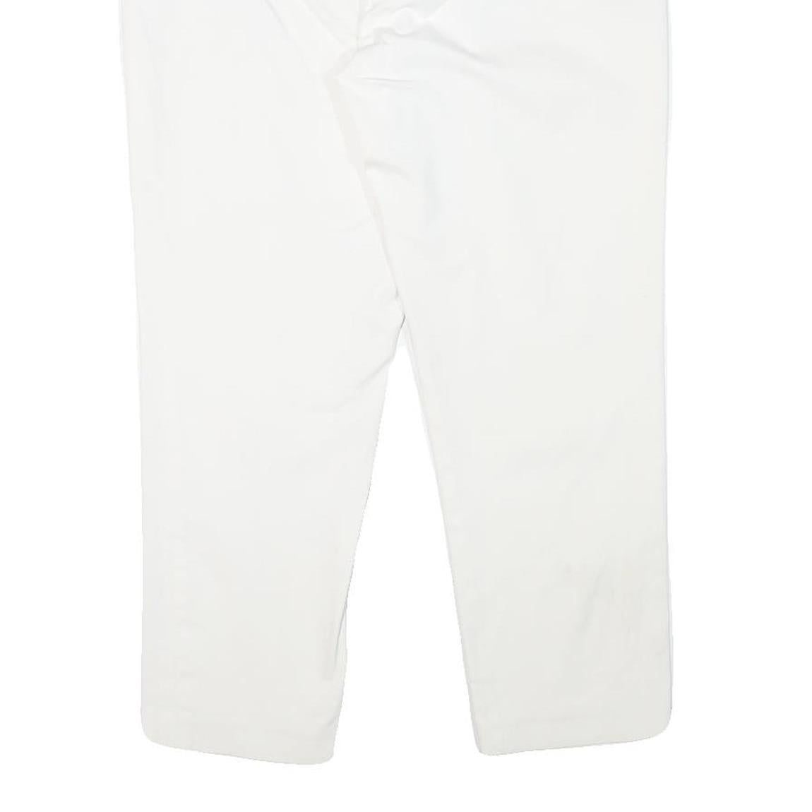 TOMMY HILFIGER Womens Cotton Blend White Slim Trousers Zip Closure W32 L26