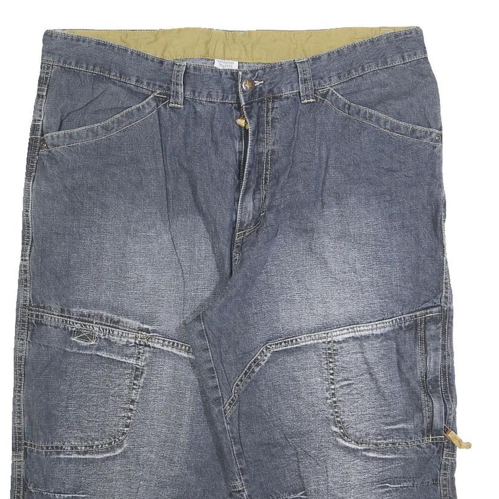 QUARTER DECK Mens Shorts Blue Casual 2XL W38 Cotton Blend Pockets