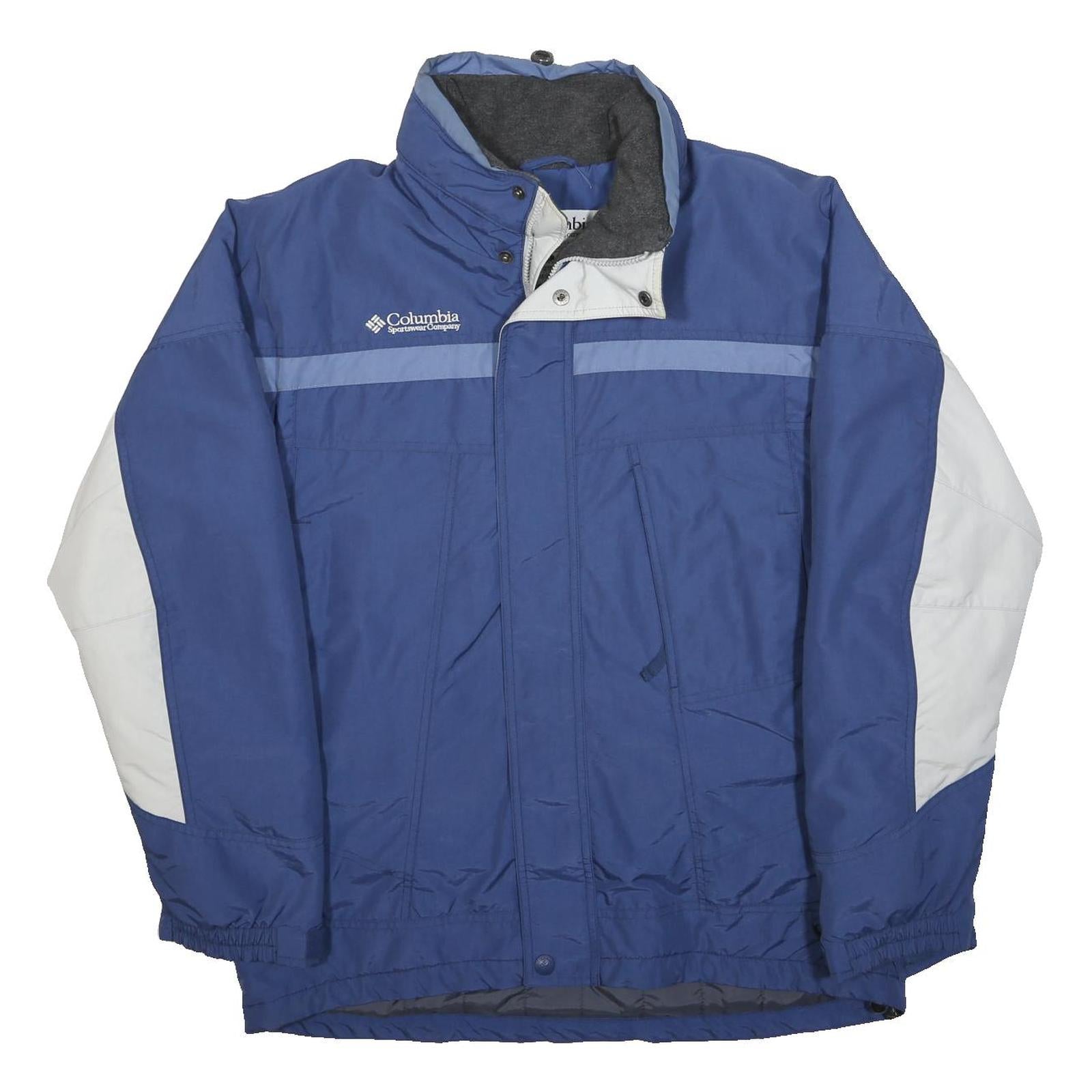 COLUMBIA Mens Blue & Grey Outdoor Jacket M Polyester Zip Sportswear Company