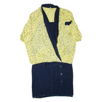 Womens Day Dress Yellow Short Sleeve Knee Length 2XL